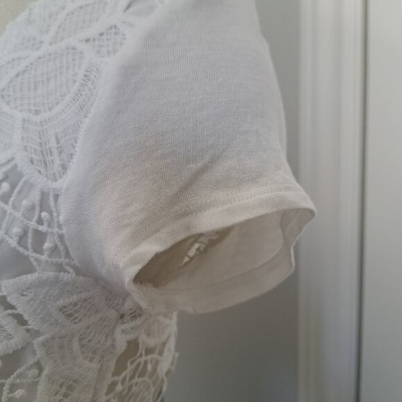 CHARLOTTE RUSSE floral crochet fringe top Y2K festival summer BOHO Coachella S - Picture 8 of 8